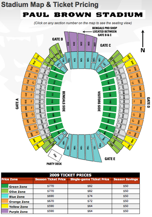 Cincinnati Bengals Seating Chart